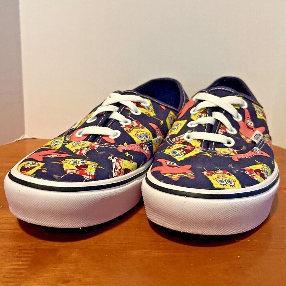 Vans SpongeBob X ComfyCush Authentic AlohaBob Shoes‎ Men 6 Women 7.5 Navy Blue